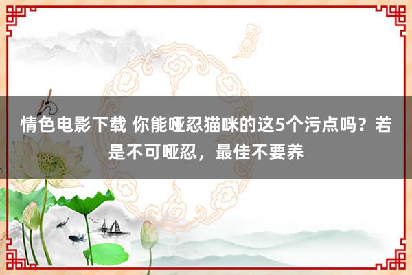 情色电影下载 你能哑忍猫咪的这5个污点吗？若是不可哑忍，最佳不要养