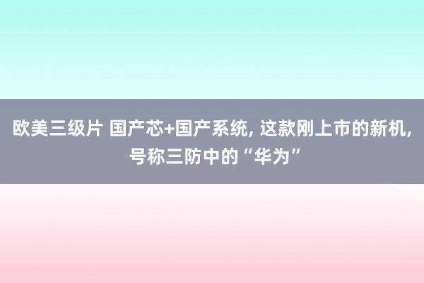 欧美三级片 国产芯+国产系统, 这款刚上市的新机, 号称三防中的“华为”