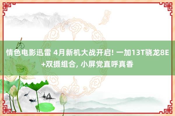 情色电影迅雷 4月新机大战开启! 一加13T骁龙8E+双摄组合, 小屏党直呼真香