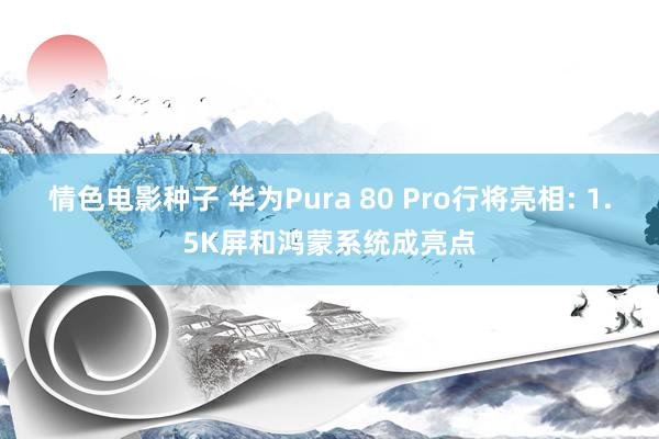 情色电影种子 华为Pura 80 Pro行将亮相: 1.5K屏和鸿蒙系统成亮点